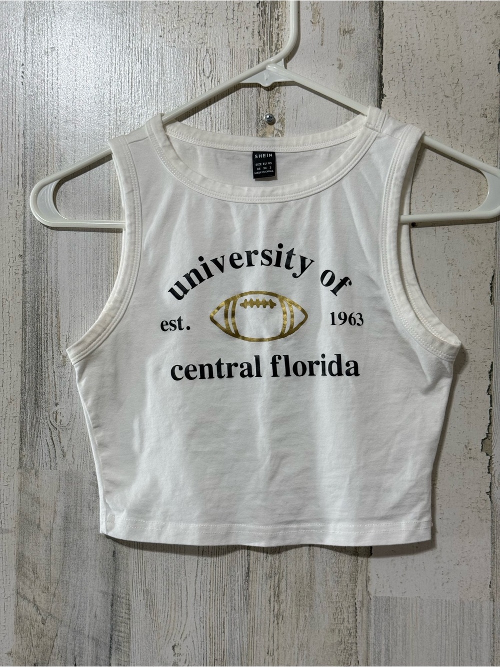 UCF University of Central Florida White Sleeveless Crop Tank